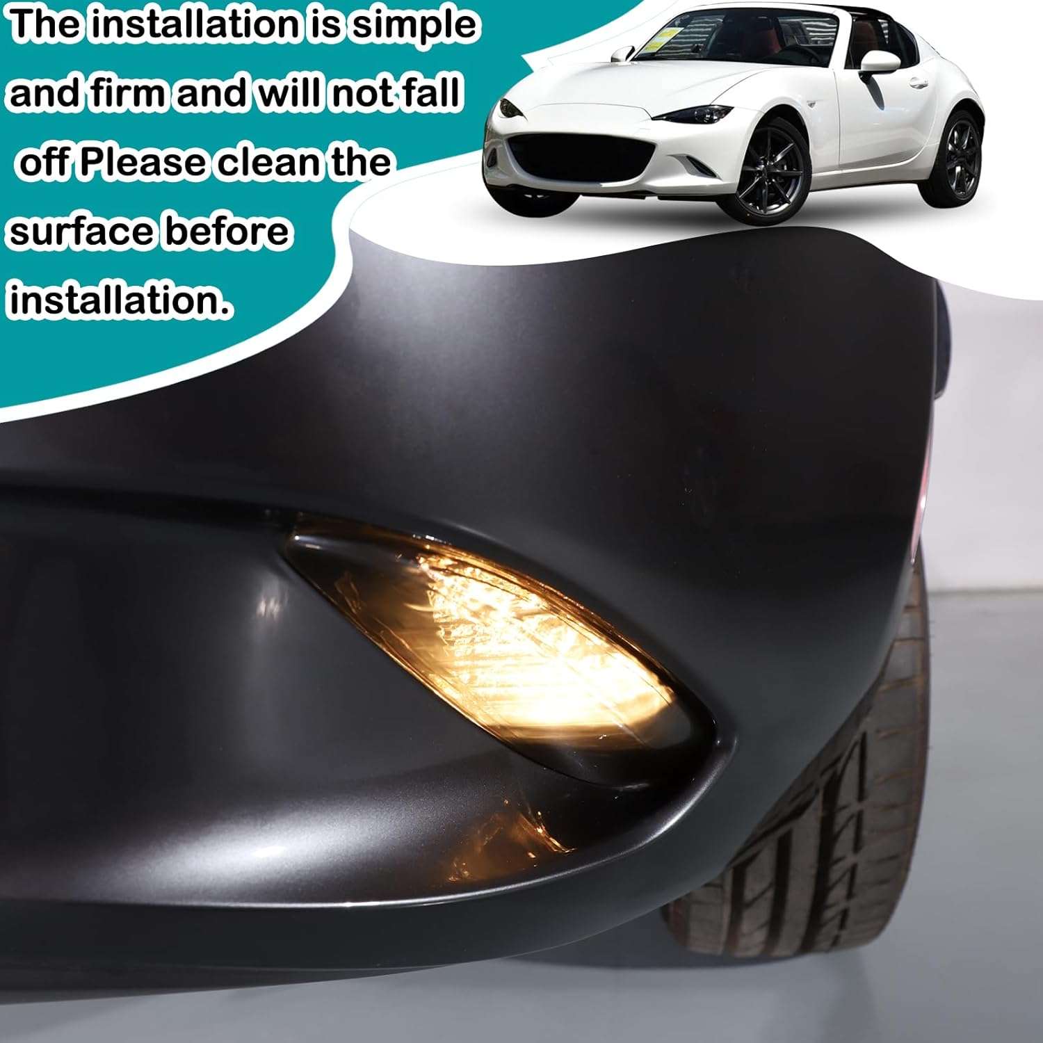 Rear Fog Light Cover Guard Compatible with Mazda MX-5 2016-2023, ABS Rear Fog Lamp Light Lamp Grill Protector Cover Guard Exterior Accessories (Rear fog lamps)