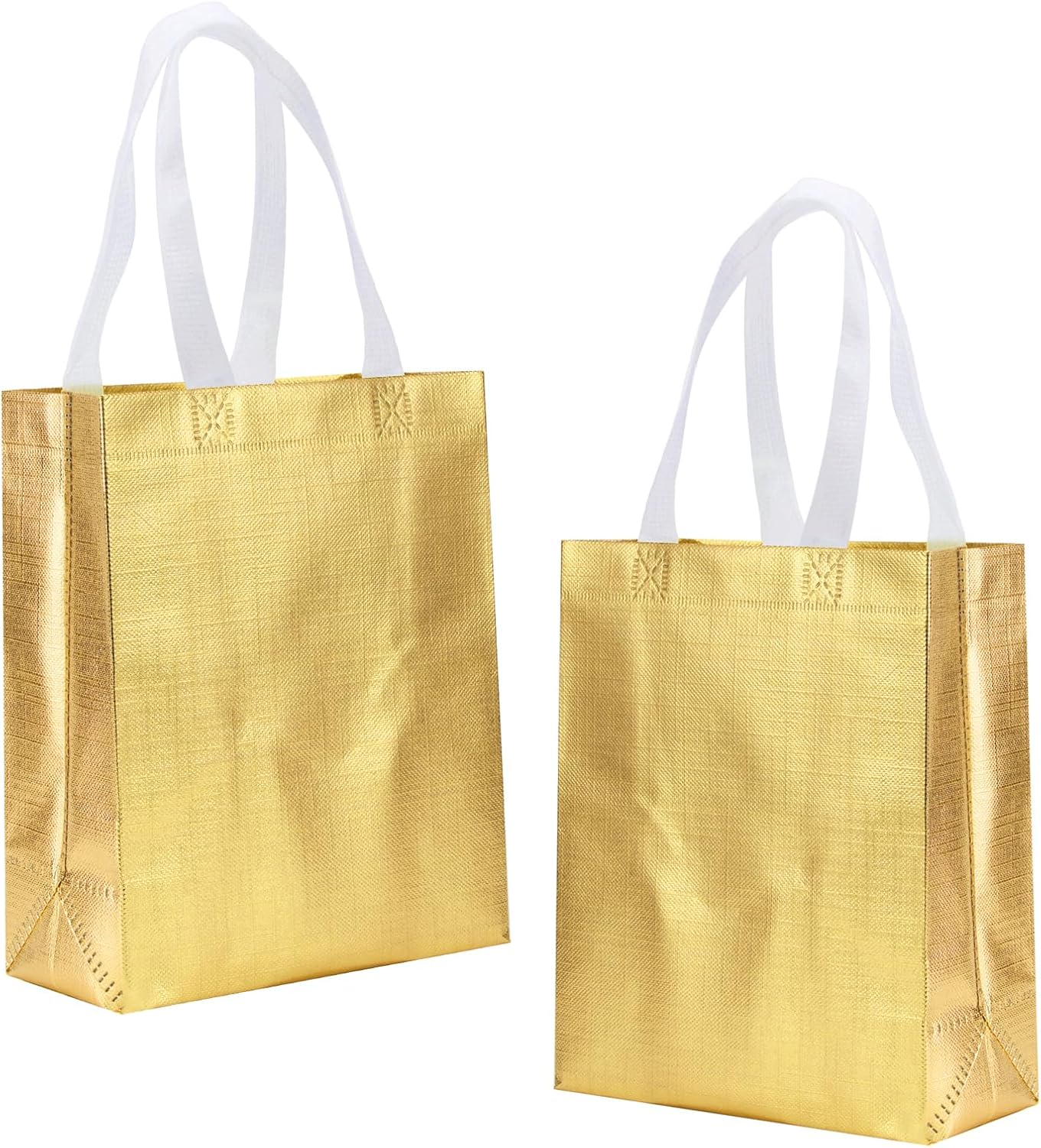 Tendwarm Gold Gift Bag Set of 12 Reusable Medium Size Favor