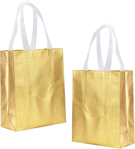 Miniatura 9 de Tendwarm Juego de 12 bolsas de regalo de color oro rosa, reutilizables, tamaño mediano, para fiestas, bodas, Navidad, 8 x 4 x 10 pulgadas