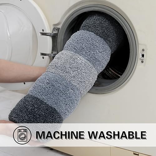 Miniatura 6 de WAMRLY - Alfombras de baño de poliéster extrasuave, absorbentes de agua, alfombras peludas de felpa antideslizantes, lavables a máquina, para baño