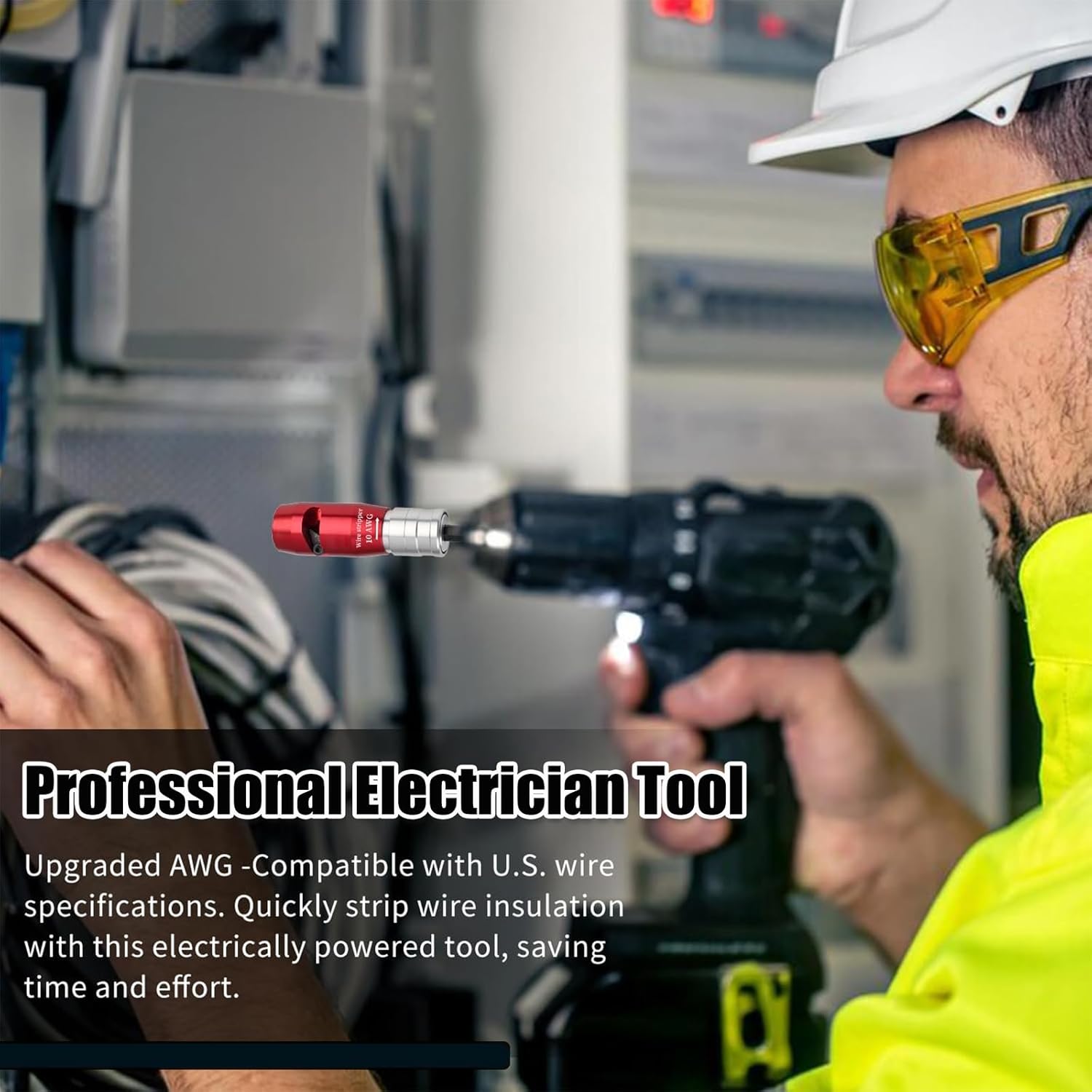 Wire Stripper for Drill, 2025 Upgraded Wire Stripping and Twisting Tool for AWG 14-12-10-8-6 Gauge, Electric Wire Stripper & Wire Twister Tool Set with 1 Replacement Blades, 70 Wire Nuts,Wrench