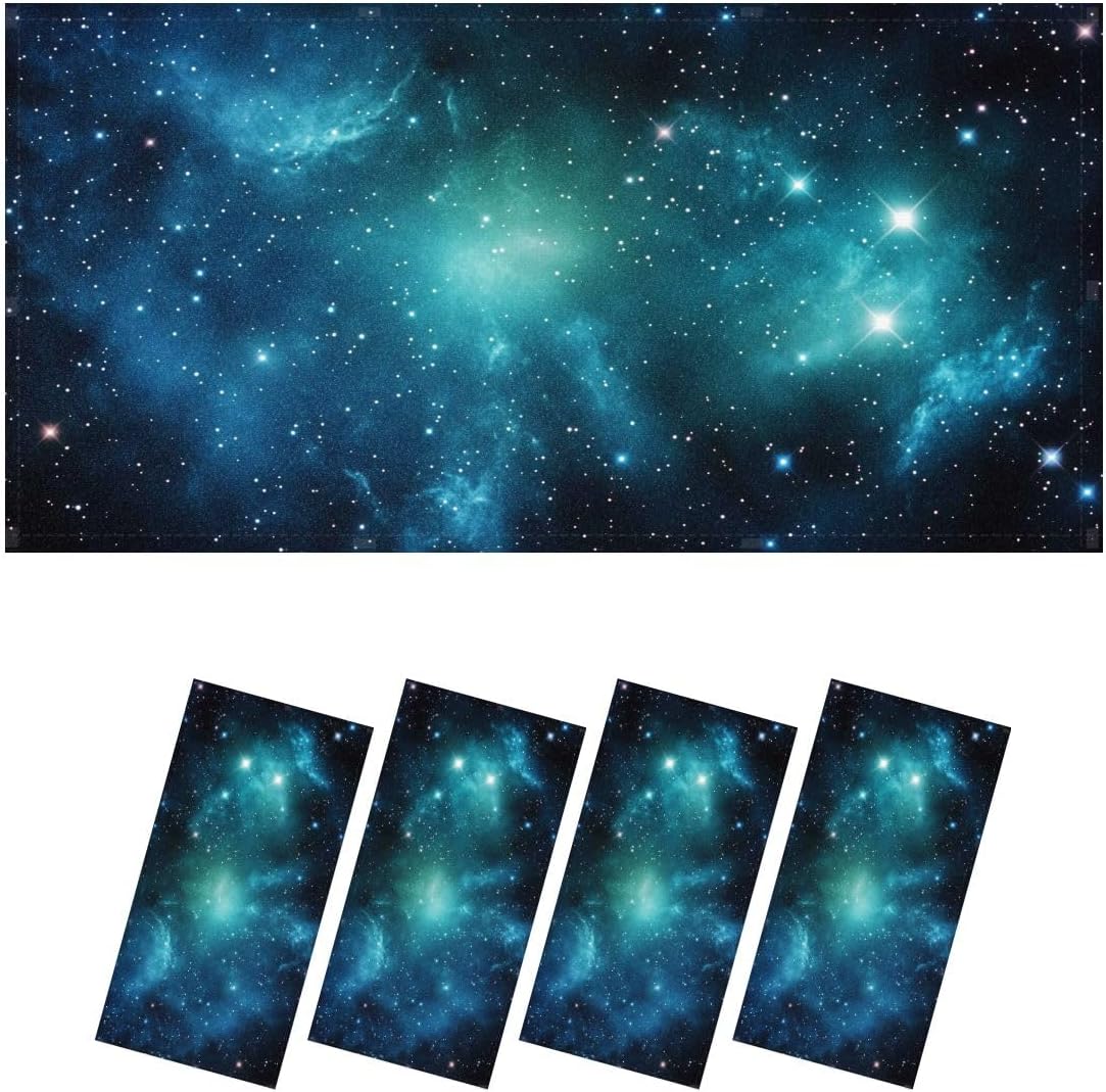 Fluorescent Light Covers for Ceiling Lights Mysterious Beautiful Blue Space Nebula Easy to Install Magnetic Light Filter for Classroom Office Hospitals School Home Decor
