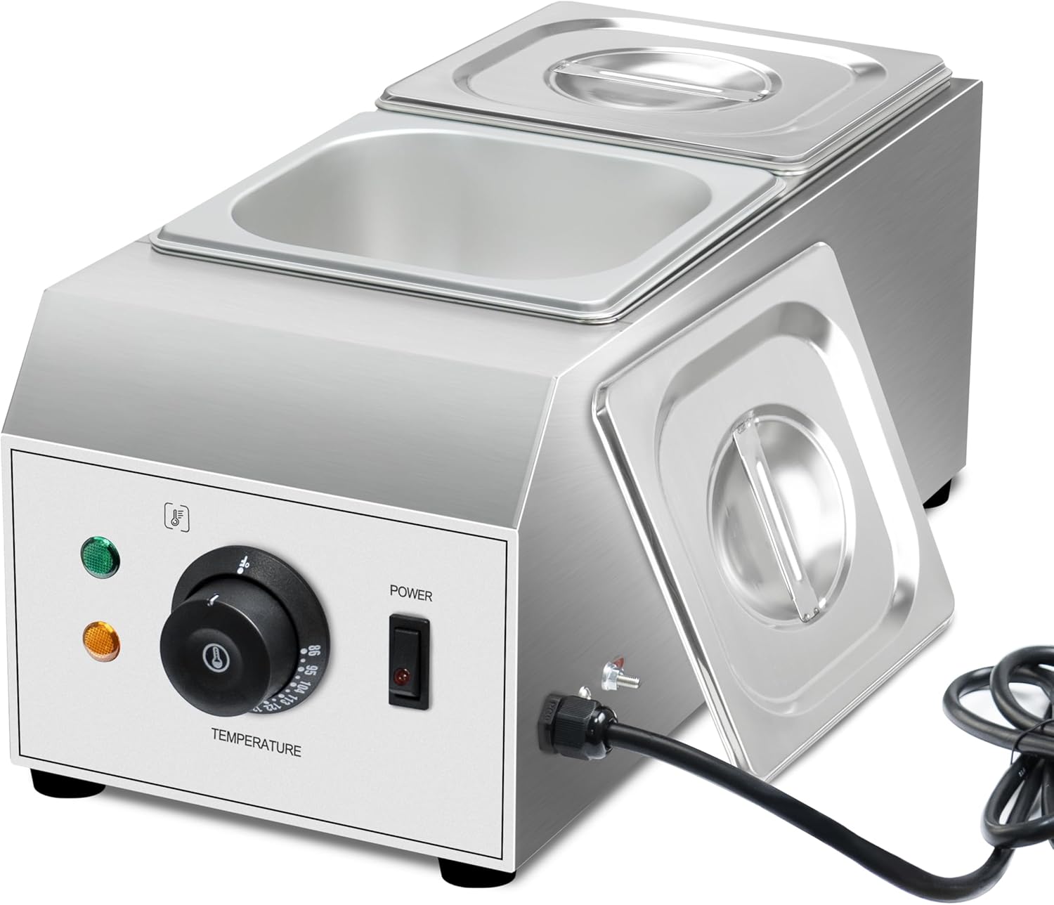 Chocolate Melting Pot 2-Tanks Commercial Chocolate Tempering Machine Chocolate Tempering Pot 1000W Electric Chocolate Melter Pot Chocolate Warmer for Milk Coffee Cheese