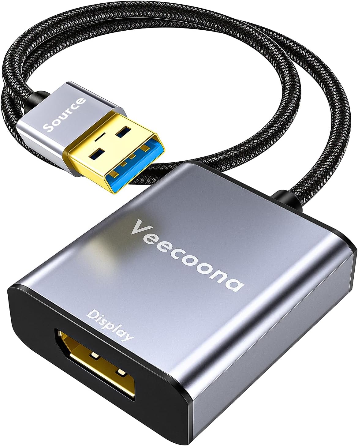 USB to DisplayPort Adapter | 1080P 60Hz, USB 3.0 Male to DisplayPort Female Monitor Converter for Windows 7/8/10/11, MAC OS - Requires Driver