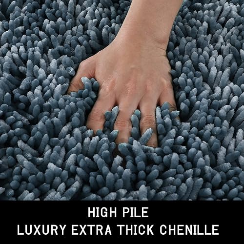 Miniatura 149 de Yimobra Juego de 2 alfombras de baño, alfombra de baño suave y absorbente y alfombra de inodoro en forma de U con respaldo antideslizante, alfombras