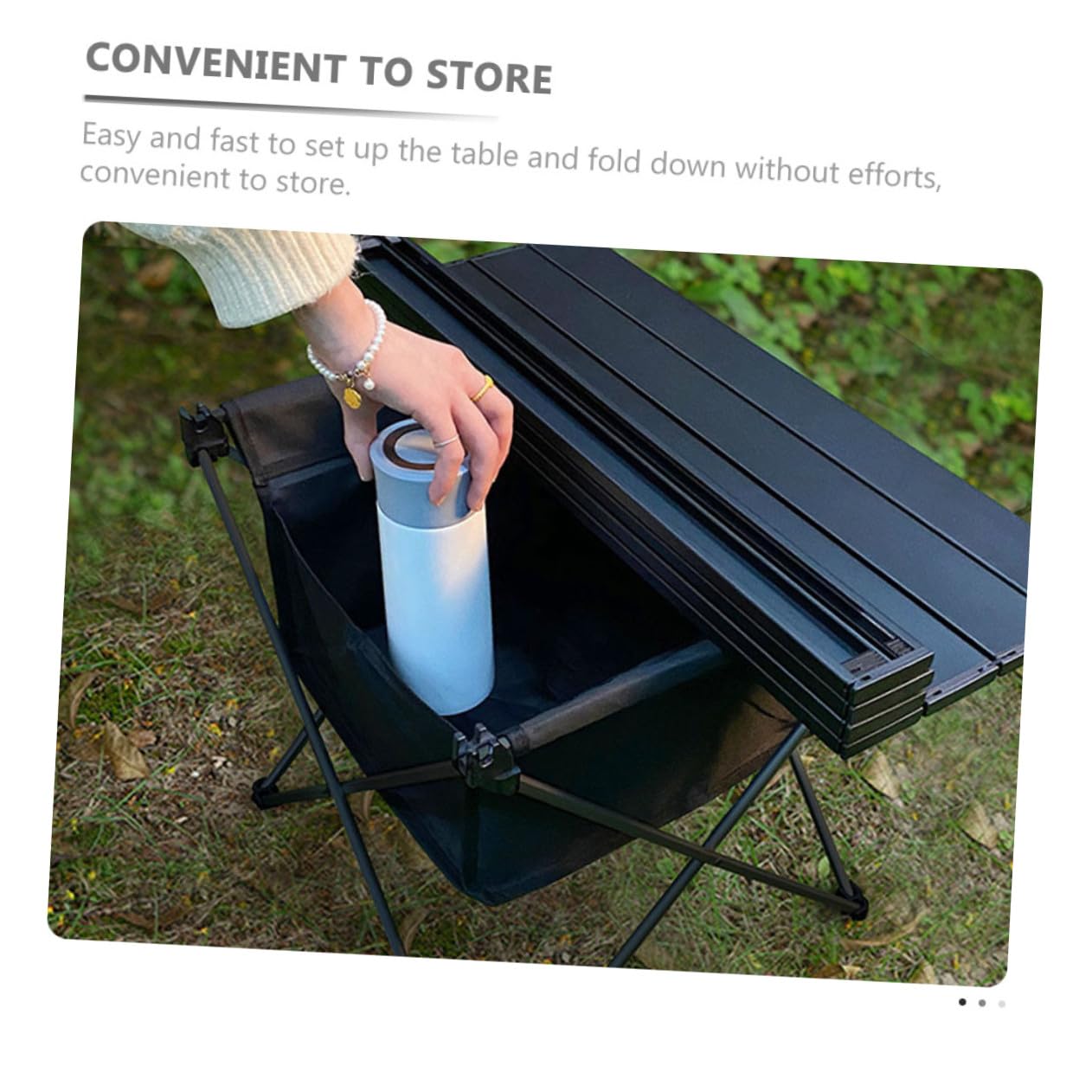 Anneome Tavolo da Campeggio in Alluminio Leggero Resistente e per Barbecue Trasportabili e Attività Outdoor con Borsa per Trasporto Facile