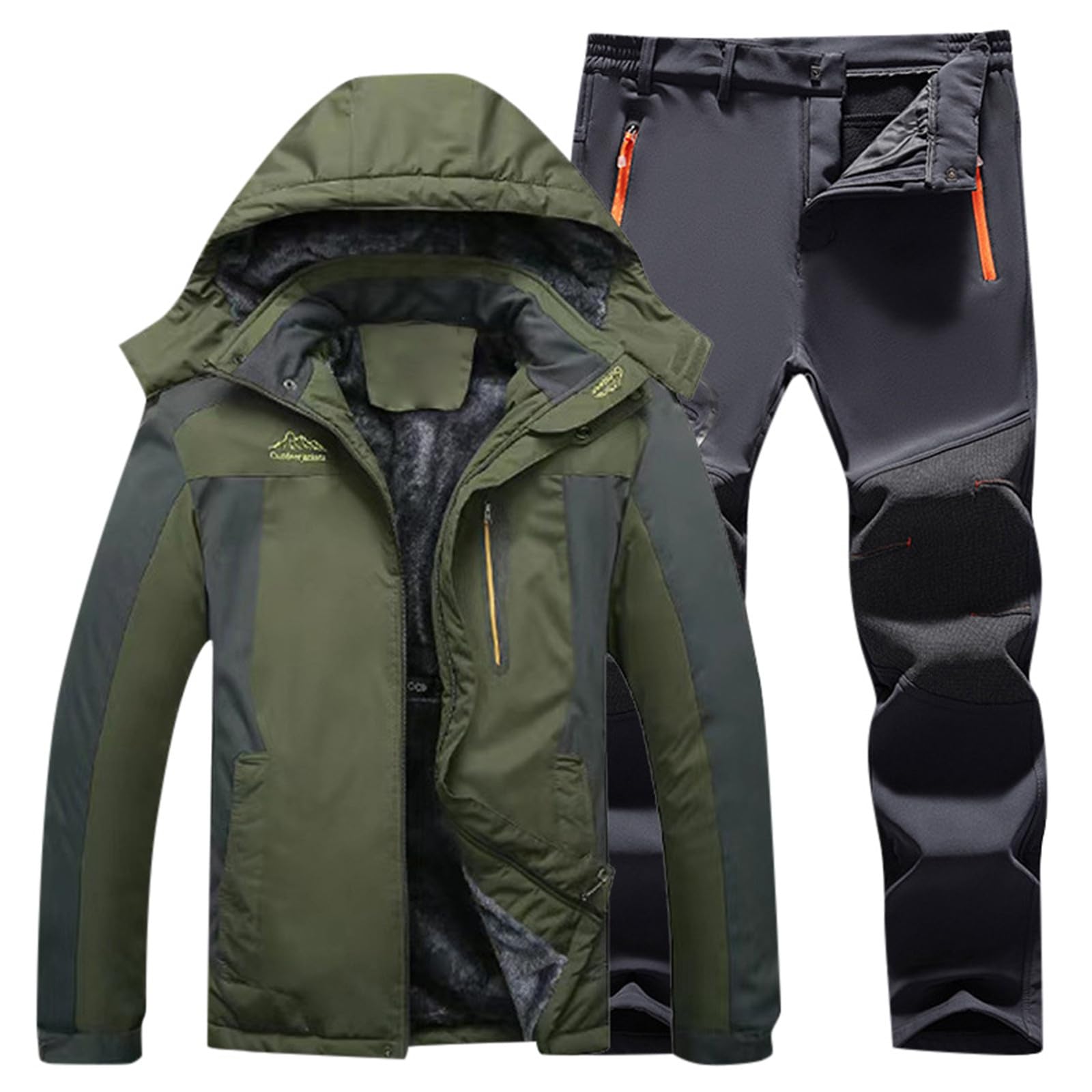 Generisch Ropa deportiva al aire libre Esquí Montañismo Ropa Hombre Mujer Ropa de esquí para invierno Chaqueta con capucha Pantalones Adecuado para Hombres Conjunto de camiseta Cómodo Casual