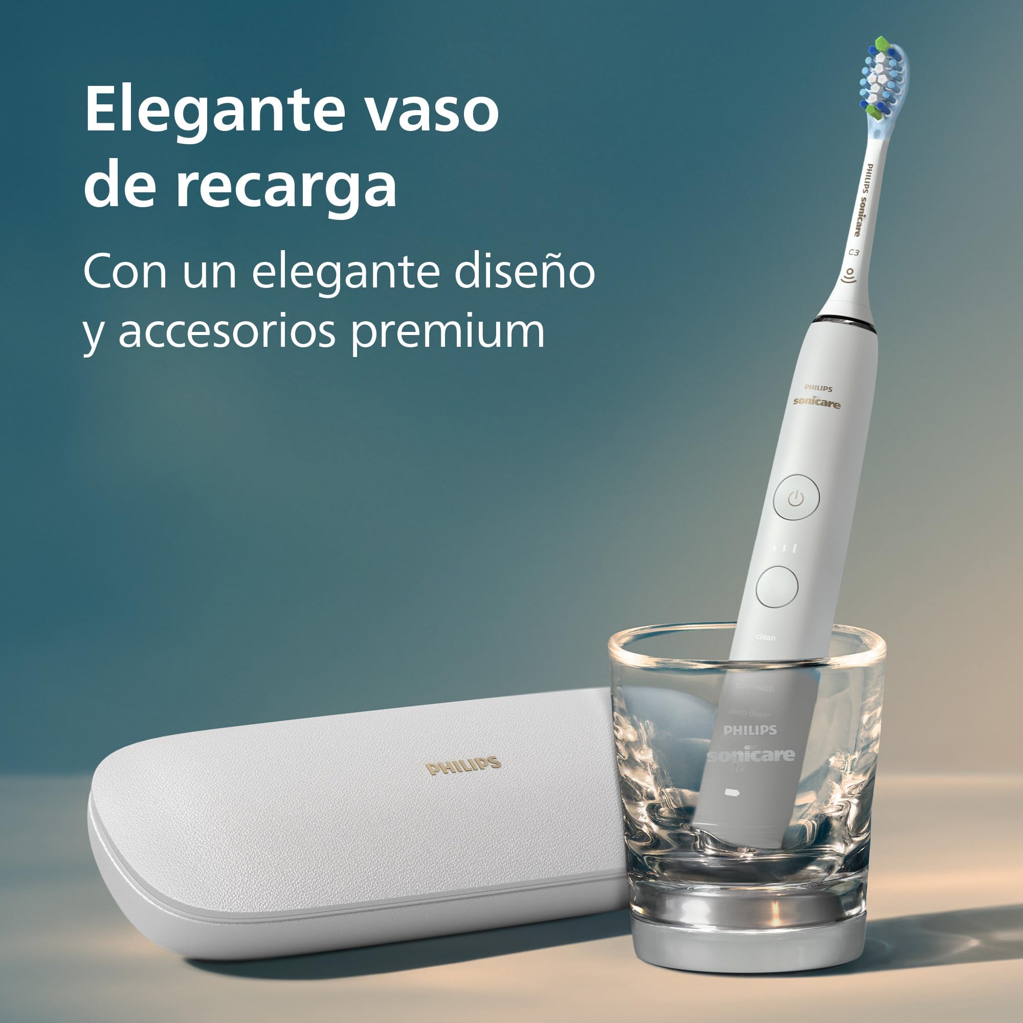 Philips Sonicare DiamondClean 9000 Pack Doble, 4 Modos, 3 Intensidades, Aplicación, Sensor de Presión