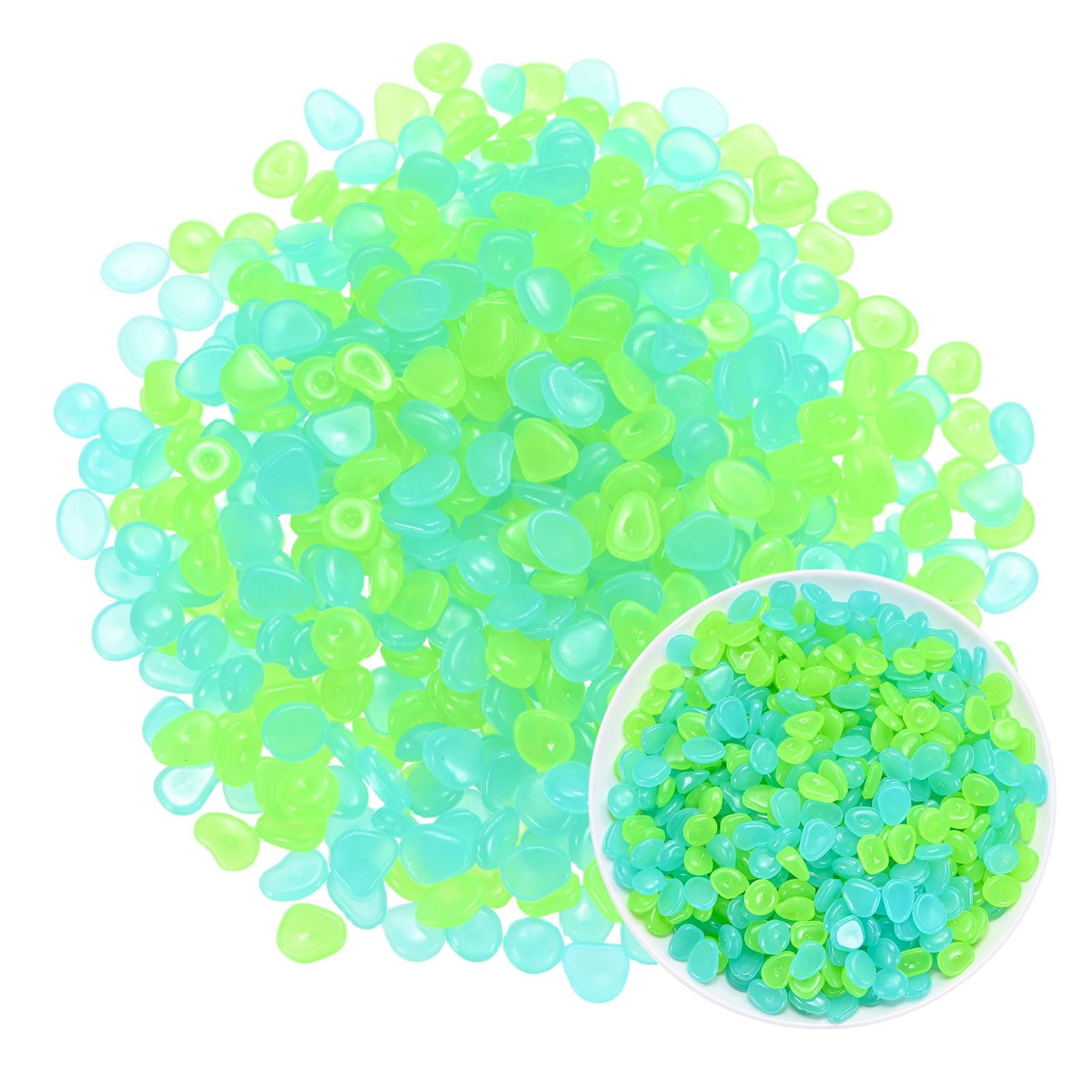 M METERXITY 1000-Pack Glow in the Dark Rocks 0.43in Resin for Garden