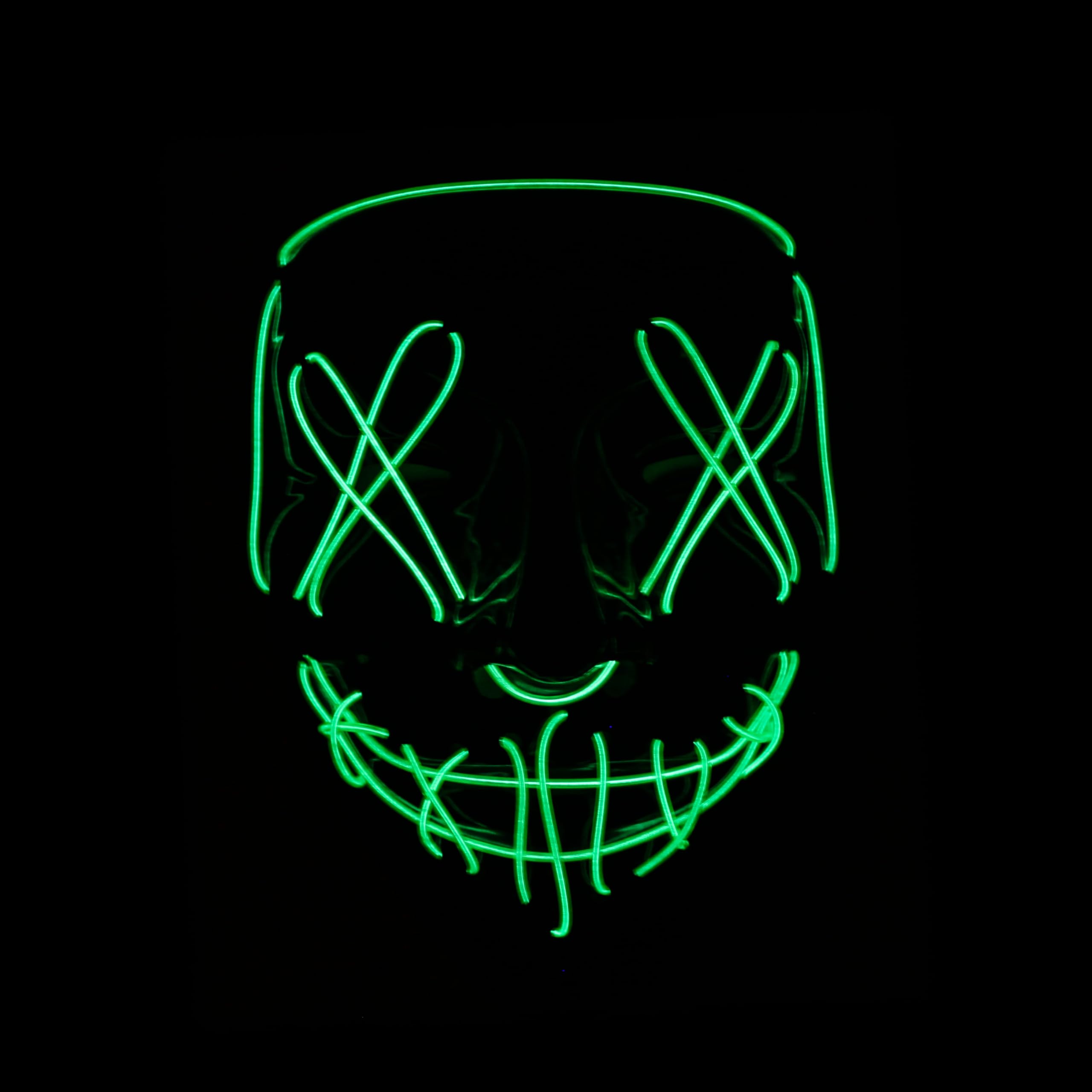 Hookaba Dark Dazzle LED Mask | Light Up Face Mask with Vibrant Neon Color | Cosplay Costume Accessory For Halloween, Rave, Live Concert & Bachelor Party | For Boys & Girls