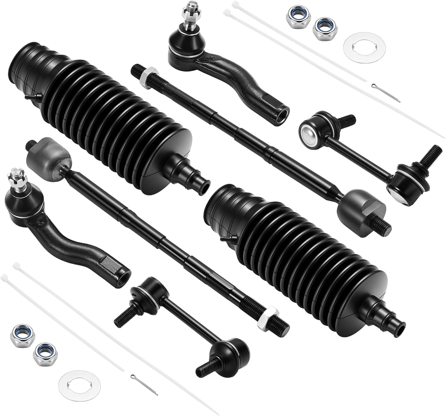10PCS ES3654 ES3655 EV80009 Inner and Outer Tie Rod End kit Compatible with Scion tC 2005-2010, Boots