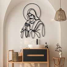 Black Jesus Wall Art,Christian Metal Wall Art,Jesus Cross Wall Decor, Religious Wall Decor,Crucifijo De Pared,Metal Wall Art Decor for Living Room,Bedroom,Home Gift 12x17inches / 30x44cm, Style 2