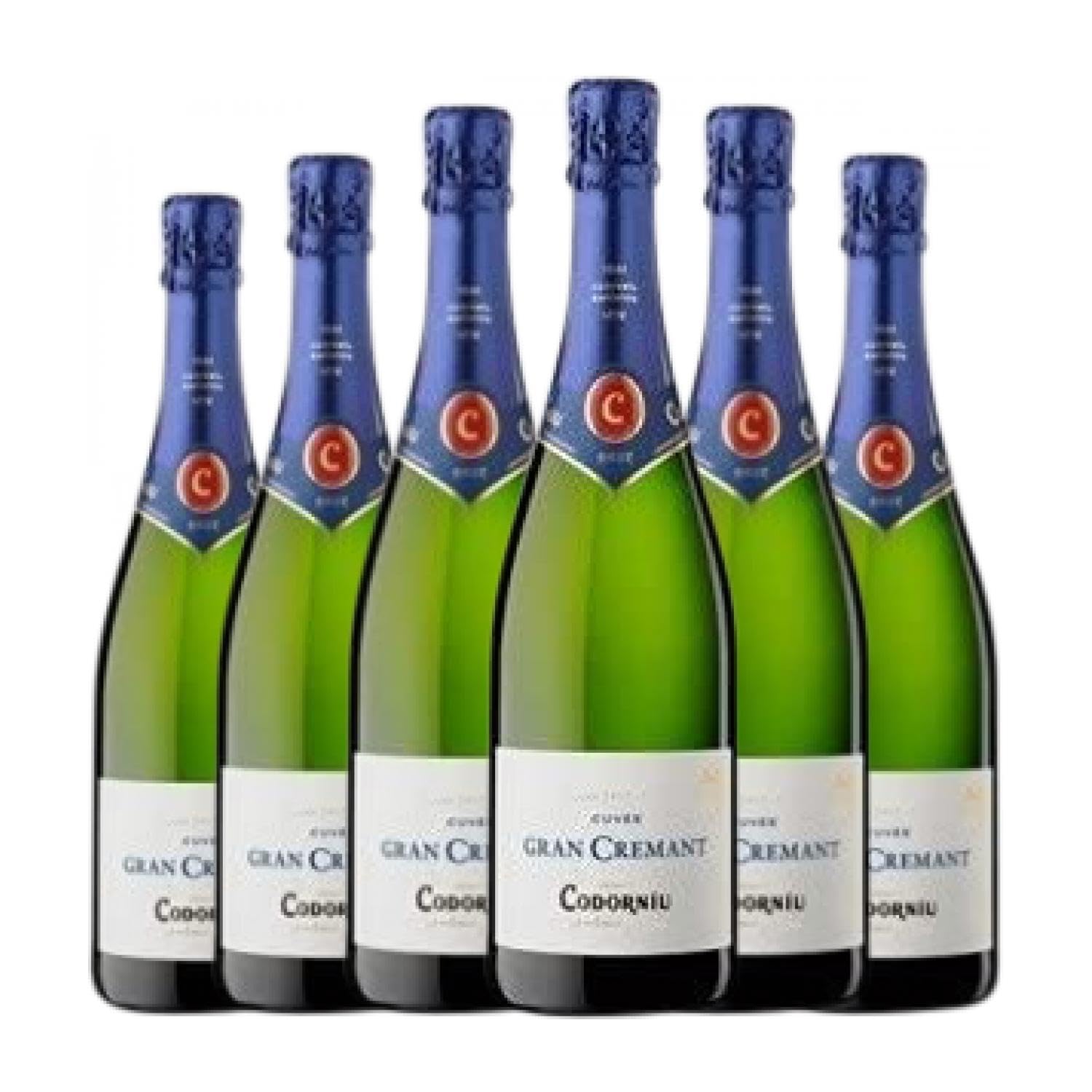 Codorníu Gran Cremant Brut Cava Reserva 75 cl Espumoso blanco (Caja de 6 Botellas de 75 cl)