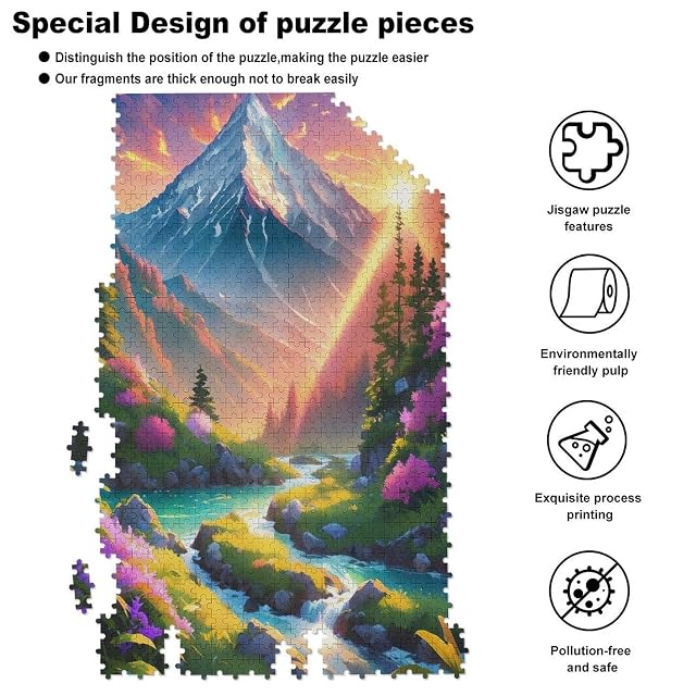 Foto 4 de 8 de Paisaje Rompecabezas De Madera— Puzzle Board Game, Best Gift for Adults and Kids, Unique Shape Jigsaw Pieces