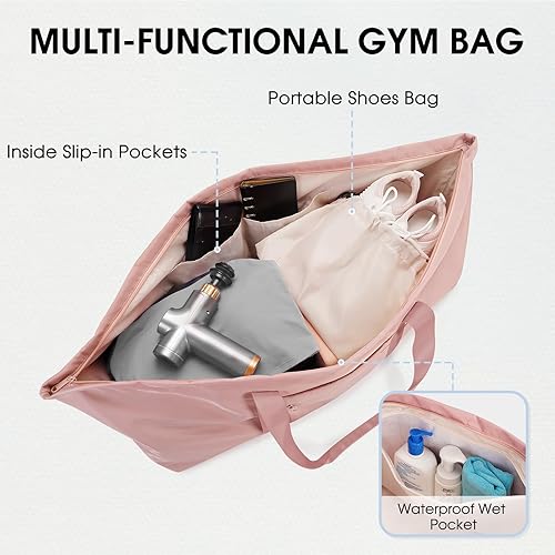 Miniatura 3 de Bolsa grande para esterilla de yoga con compartimento para zapatos y bolsillo impermeable, bolsa de gimnasio para pilates con soporte para esterilla