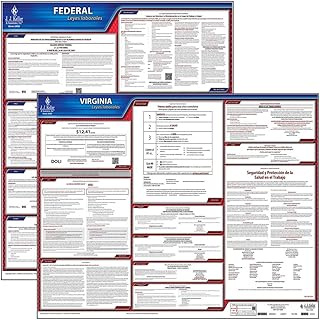 2026 Virginia and Federal Labor Law Posters (Spanish, VA State) - OSHA Compliant Poly Poster Set, J. J. Keller & Associates, Inc.