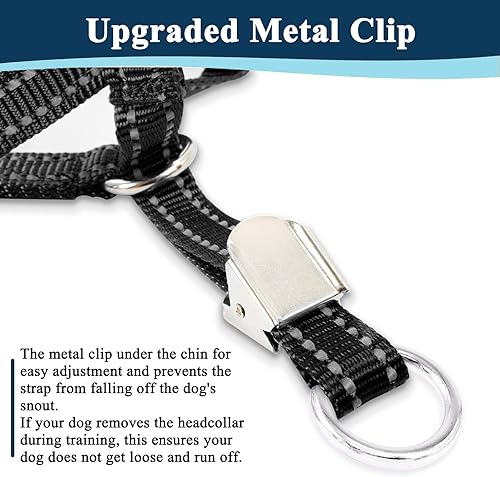 Miniatura 3 de BARKLESS Collar de cabeza de perro, sin tirones, con clip de seguridad para tiradores pesados, fuerte entrenamiento de perro, para caminar perros
