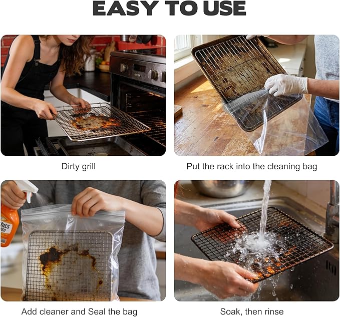 8 Bolsas Limpiadoras para Rejillas de Horno, Reutilizables, Resistentes miniatura 4