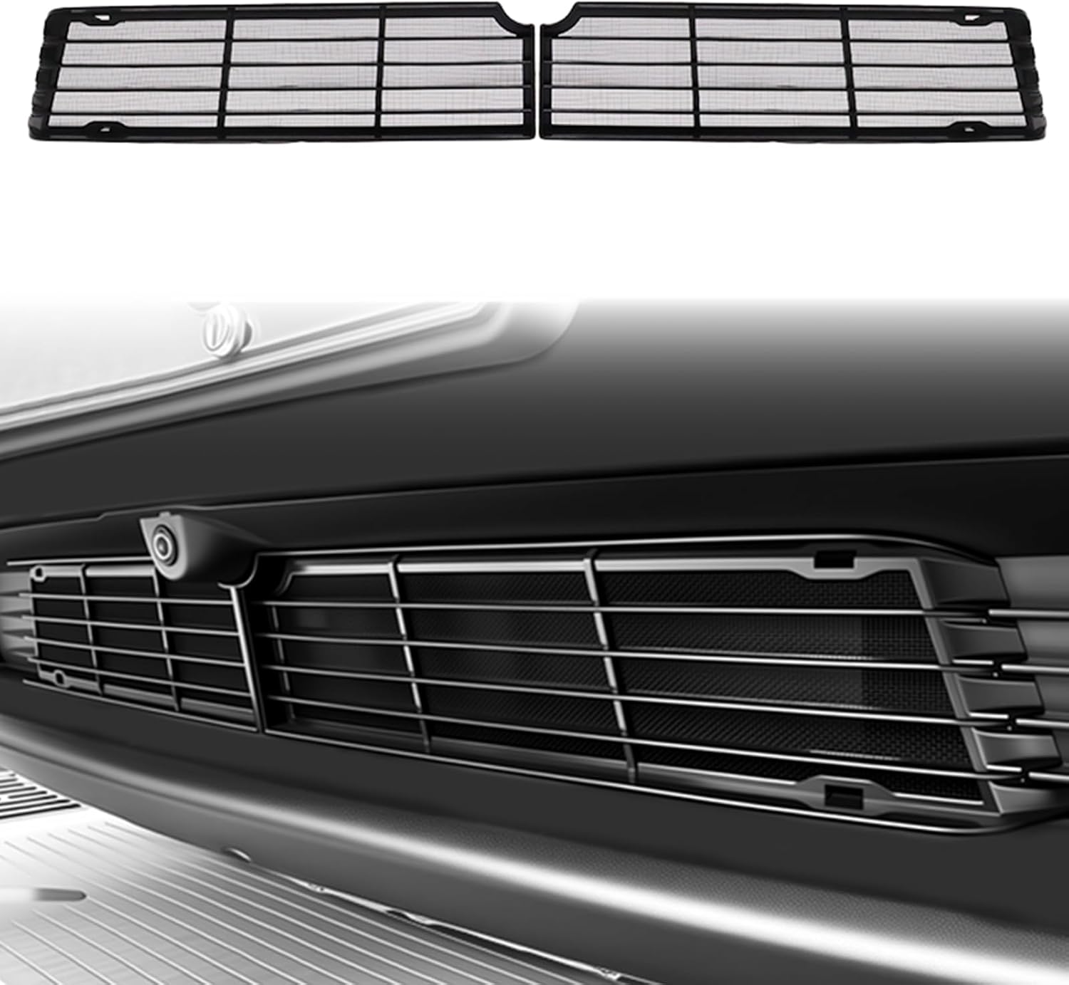 Front Grille Mesh Inserts for Tesla Model Y Juniper 2026, Lower Bumper Grill Guard, ABS Protective Mesh Cover, Prevent Debris & Rocks, Easy Snap-On Installation