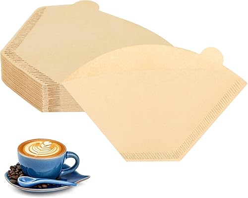 2 filtros de café, 100 unidades desechables #2 filtro de café natural sin blanquear, 2 papel de cono para verter sobre cafeteras y conos de goteo de