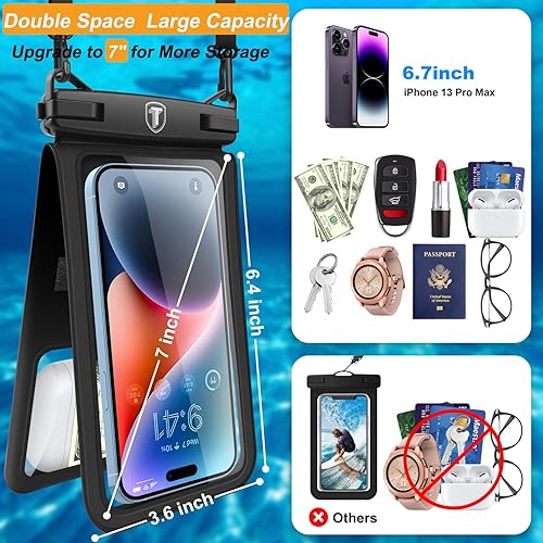 Miniatura 2 de Takfox Paquete de 2 bolsas impermeables para teléfono celular doble espacial, funda seca para Samsung Galaxy S23 Ultra S22 S21 A14 A13 A03S A54