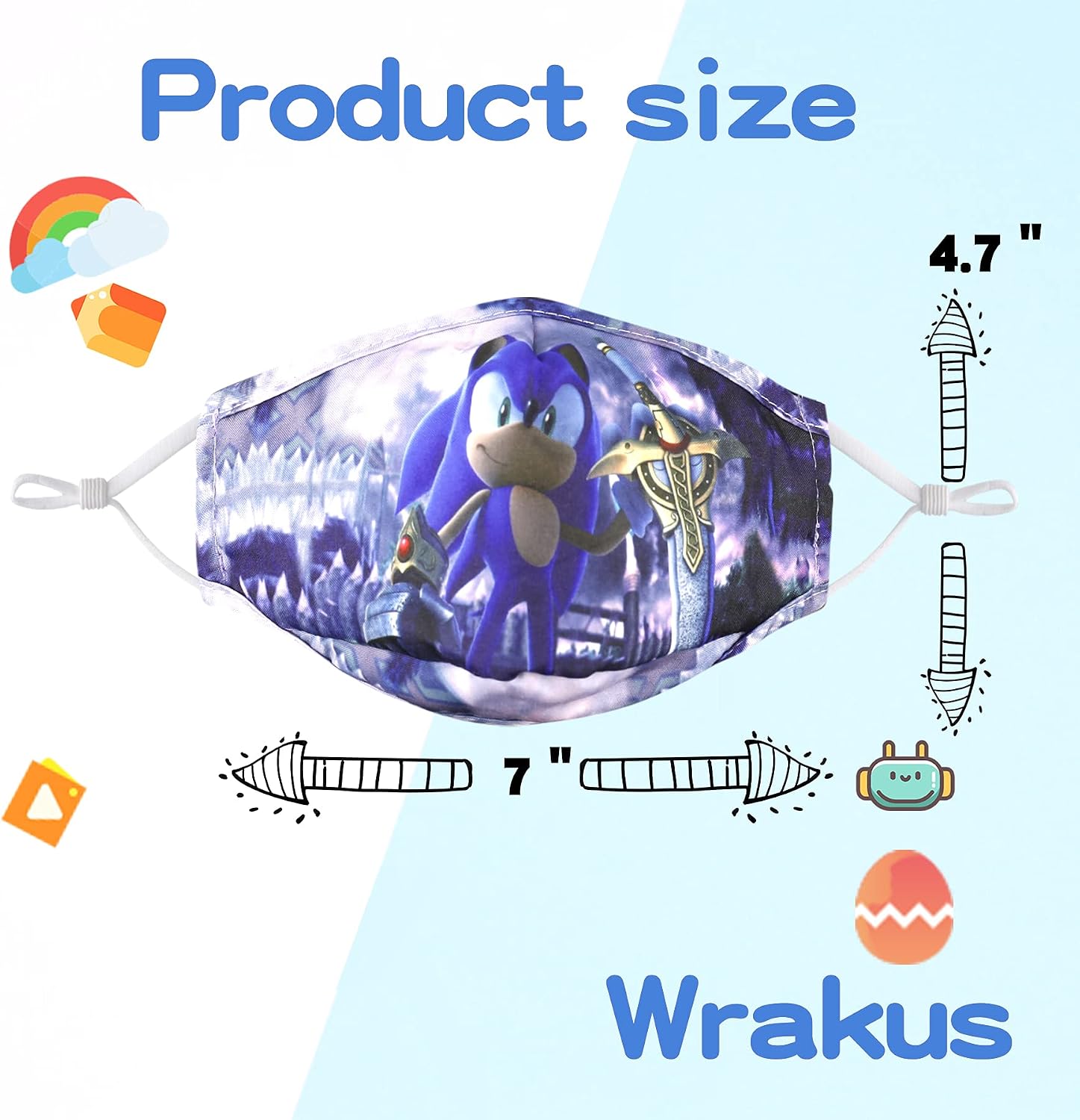 Washable Breathable Kids Face Mask Reusable Adjustable Ear Loops, Cloth Layer Covering Fabric Cute Girl Fashion Designer Kid Masks Boys Gift