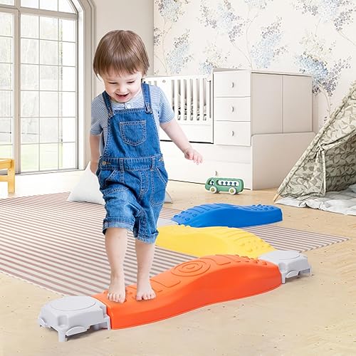 Miniatura 8 de Miereirl Balance Beam Stepping Stones for Kids, 8 Pcs Toddler Balance Beam, Non-Slip Plastic Balance Stepping Stones, Sensory Toys for Toddlers,