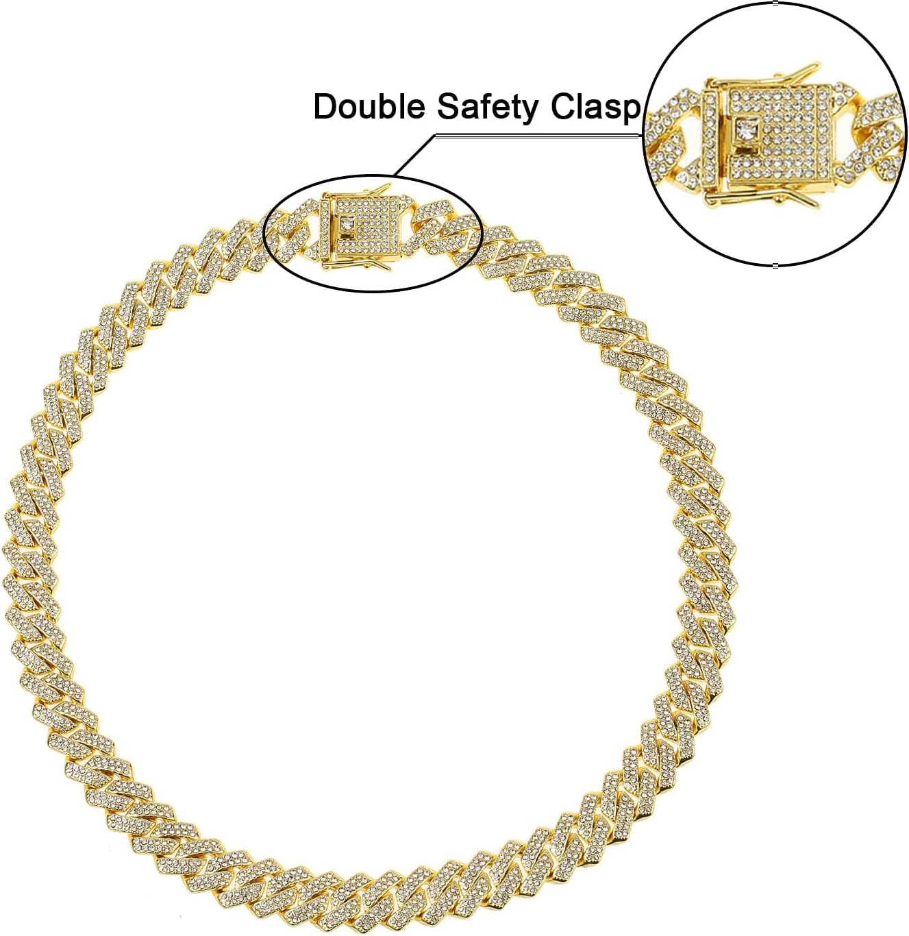 Saintda Mens Cuban Link Chain Iced Out Silver Miami Cuban Necklace Bling Diamond Chain Hip Hop Jewelry with Gift Box for Women - Image 9