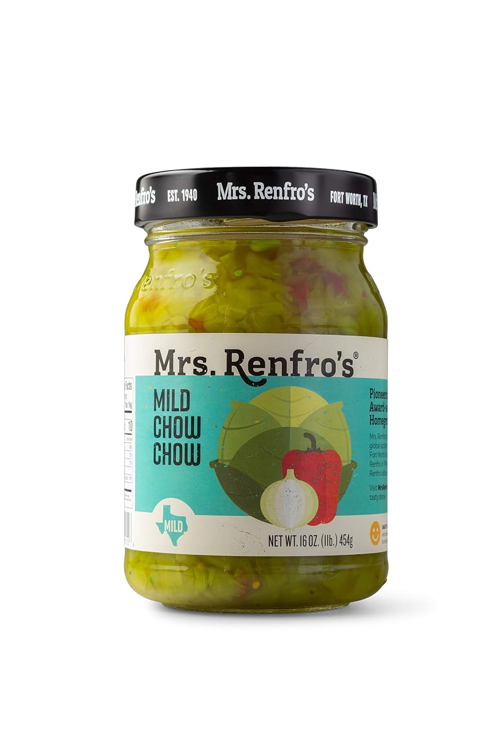 Mrs. Renfro's Mild Chow Chow, Gluten Free, 16 oz Jar, Pack of 2
