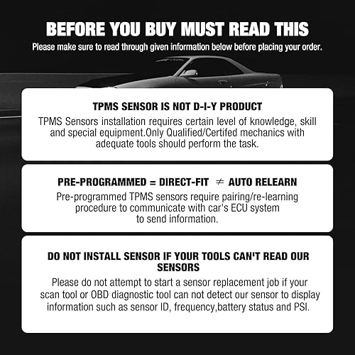 Miniatura 4 de BDFHYK TPMS Sensor 315Mhz Sistema de monitoreo de presión de neumáticos programado compatible con Toyota Camry RAV4 Corolla Matrix Tacoma Highlander