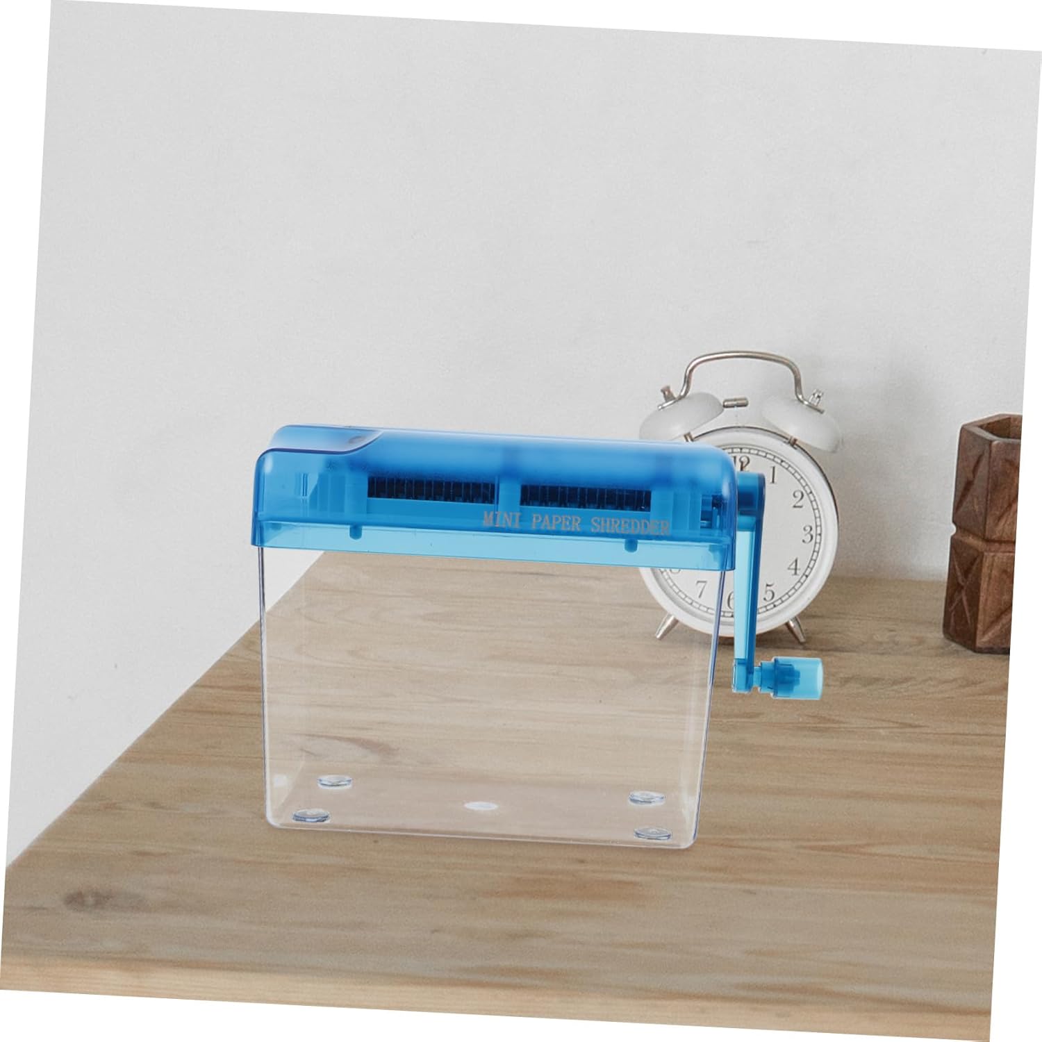 Mobestech Mini Manual Paper Shredder Desktop Hand Operated Strip Cutter for Home Office Use Safe Design for Confidential Document Protection and Crafting