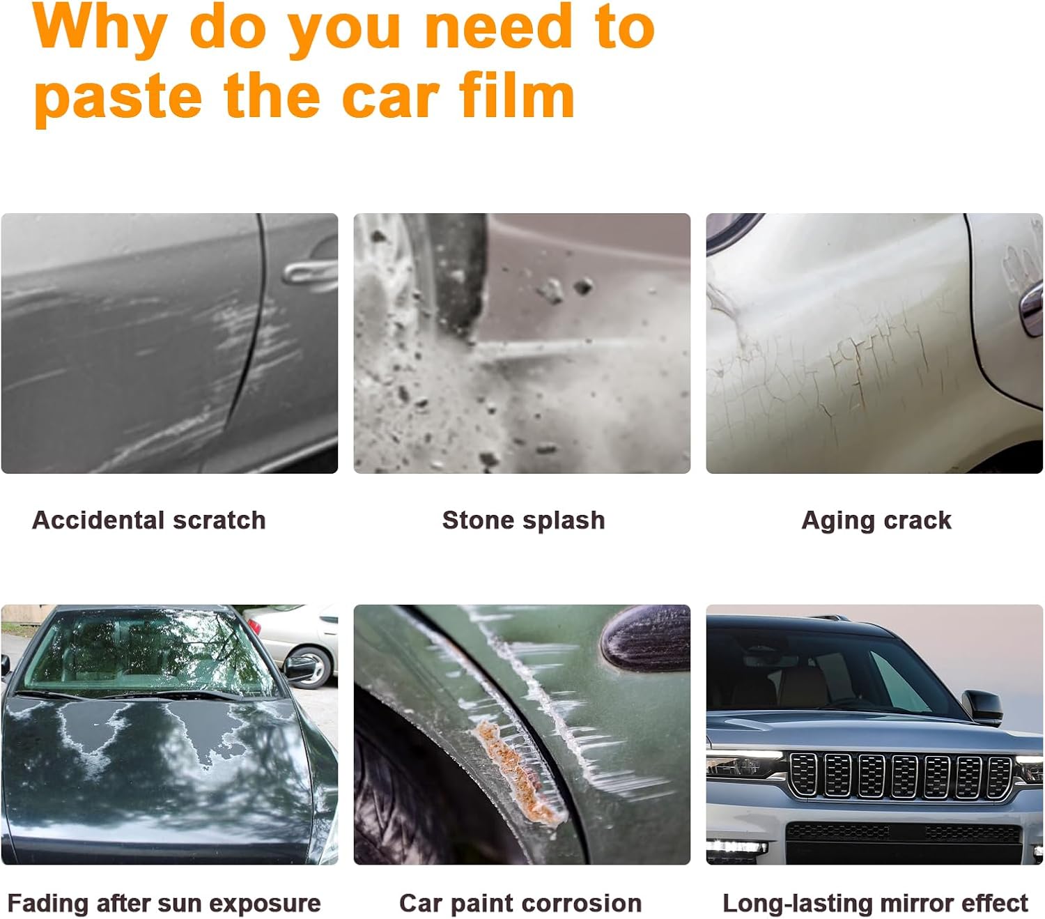 Precut Paint Protective Film for 2022-2025 Jeep Grand Cherokee 8.5Mil TPU PPF Scratch Accessories (for 2021-2025 Jeep Grand Cherokee L (Three-Row Seating), Front Bumper + Headlights 3Pcs)