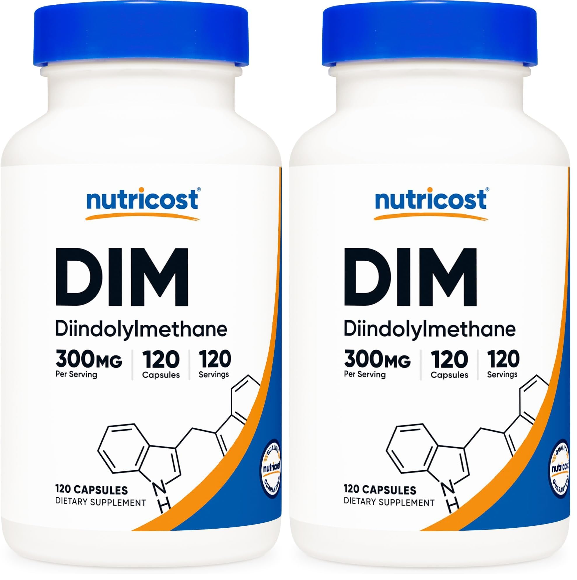 Nutricost DIM (Diindolylmethane) Plus BioPerine 300mg, 120 Vegetarian Capsules - Up to 4 Month Supply, Max Strength DIM Supplement (Pack of 2) 120 Count (Pack of 2)