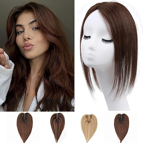 Toppers para el cabello para mujer, piezas de cabello humano real, adornos para el cabello para mujeres con cabello delgado, para cubrir el cabello