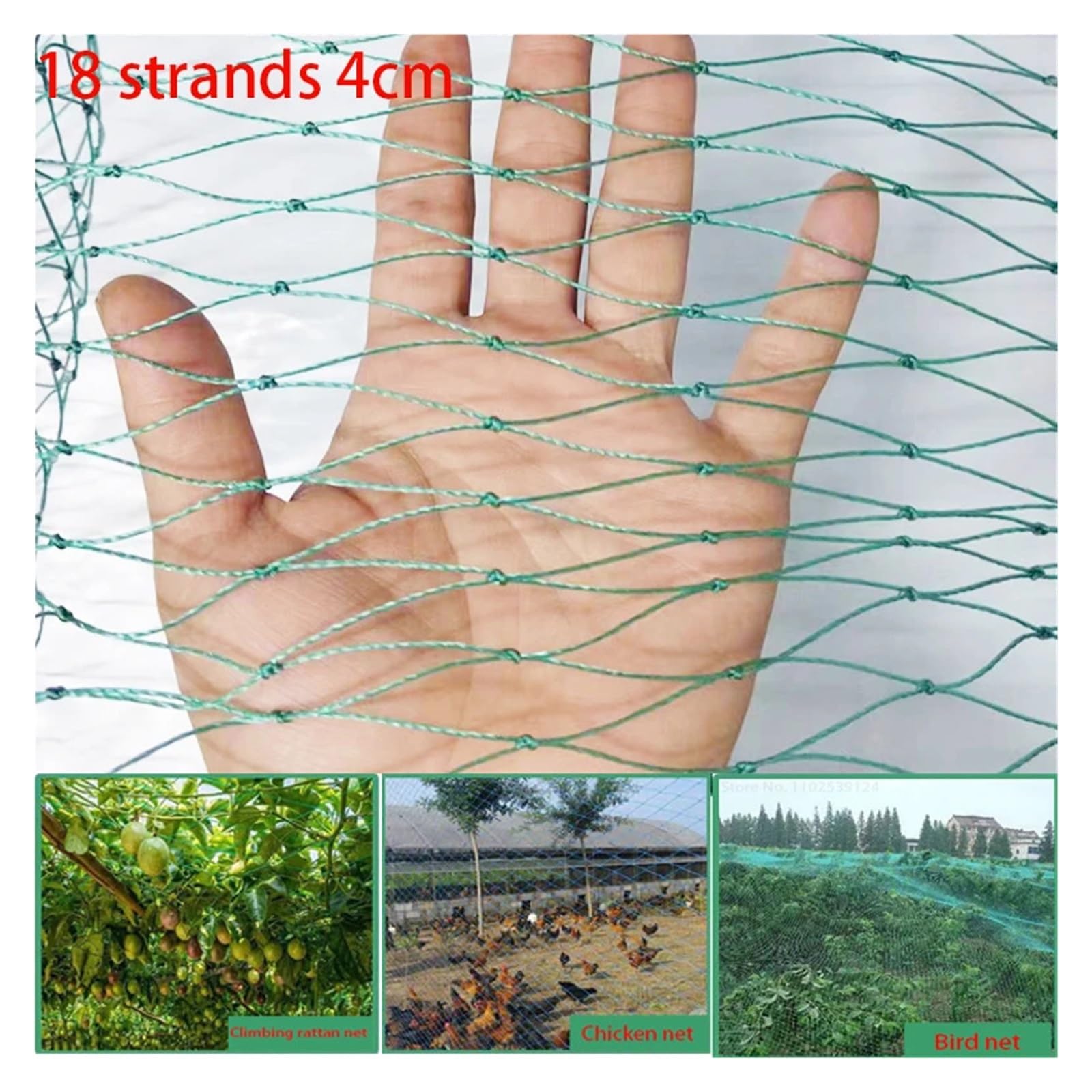 Red de nailon para pájaros para árboles frutales y verduras, 4 x 10 m, red antipájaros, fuerte protección de malla fina para fresas, jardín y defensa de cultivos