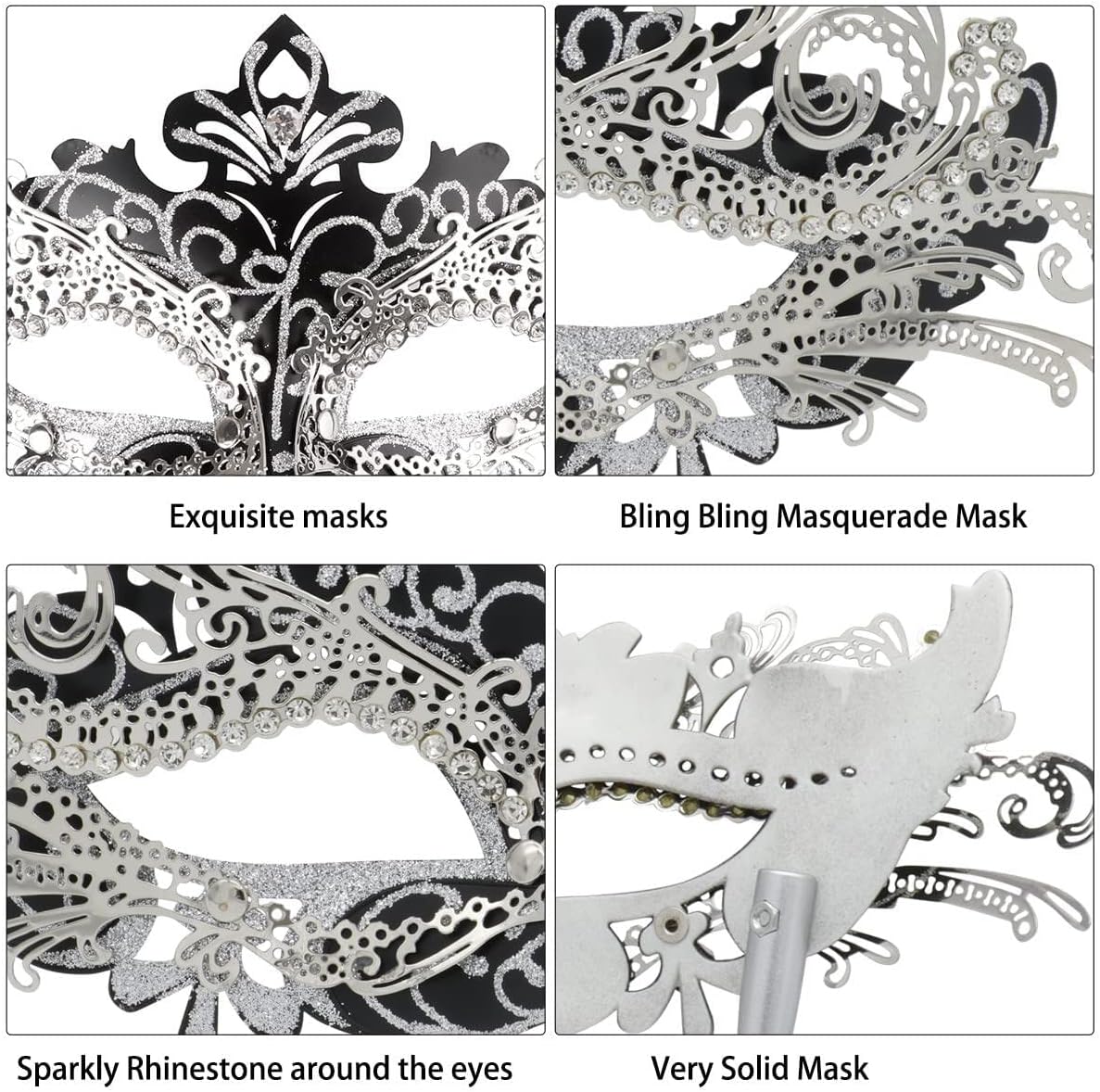 Coddsmz Masquerade Mask with Stick Venetian Mask Mardi Gras Decorations for Womens Halloween Costume Mask - Image 5