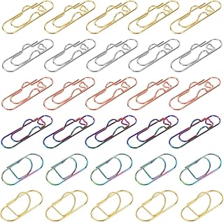 30pcs Metal Pen Clips for Notebooks, 2 Styles Colorful Paperclip Pen Loop Holders Study Stationery Accessories for Book Journals Planners Office & School Supplies