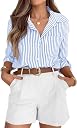 blue striped shirt women Top2商品