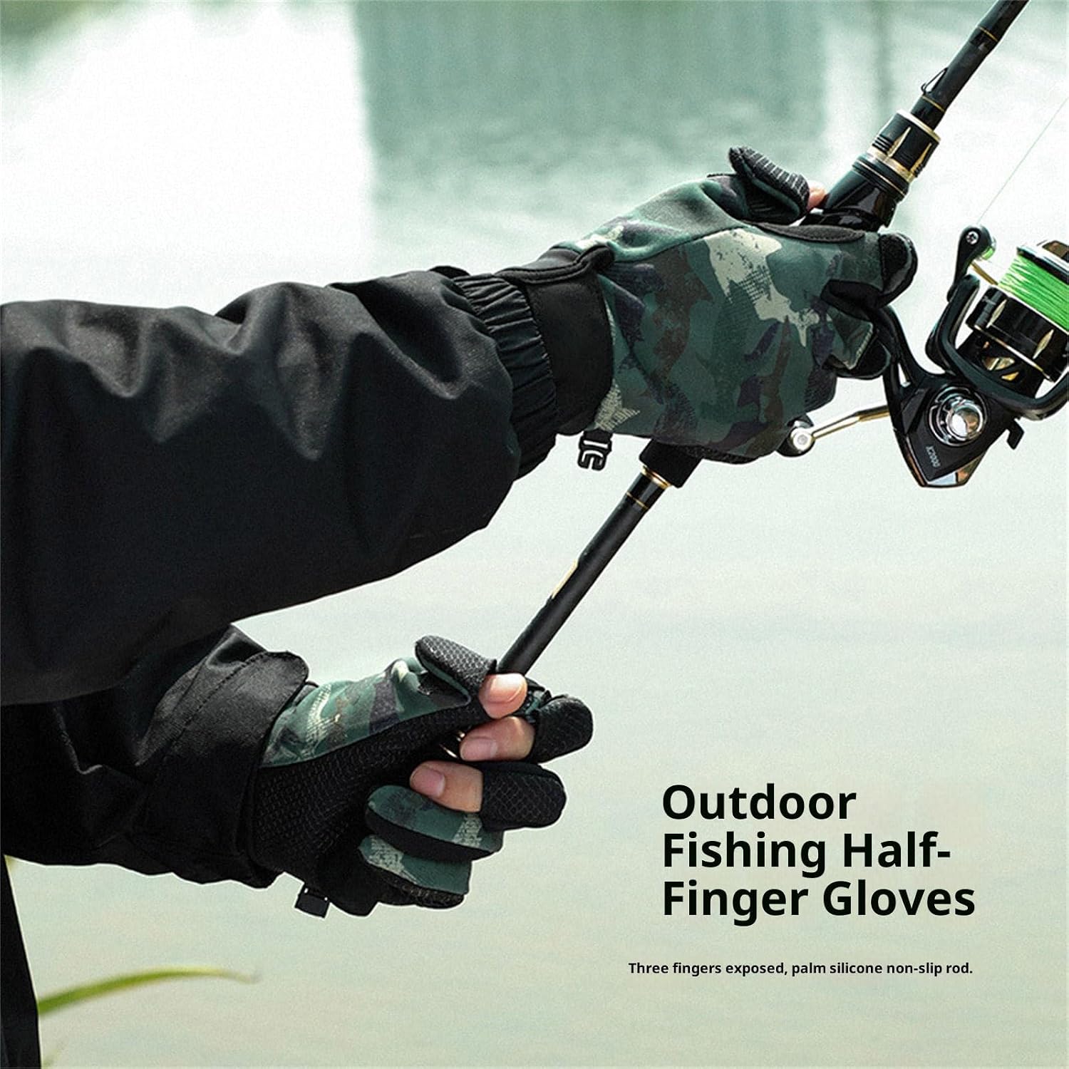 ljhnba Gloves for Outdoor Enthusiast Flexible Finger Tip Thermal Lining Fishing Cycling Hiking Essential Fishing Gloves with Grip