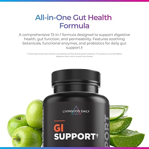 Miniatura 2 de Livingood Daily Suplemento de desintoxicación de limpieza intestinal, soporte gastrointestinal 13 en 1 con L glutamina, aloe vera, enzimas