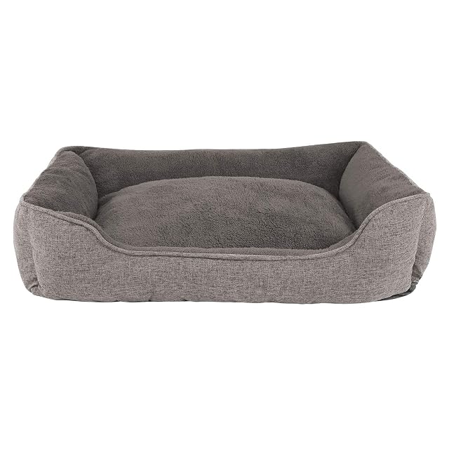 lionto Cojín Jaspeado para Perros con Funda Lavable, 110 x 80 cm, Gris