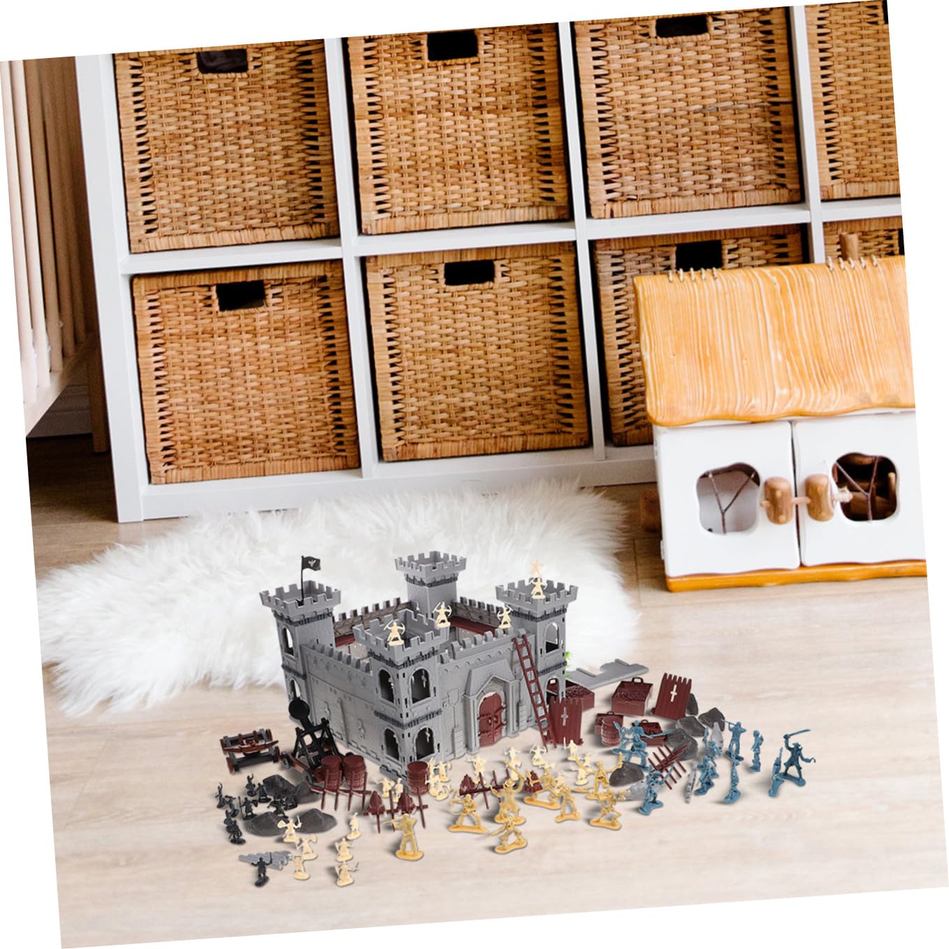 Set Castello Modellino da Assemblare, 310 Pezzi, Plastica | Tema Pirata, Sacchetto Incluso, per Uso Decorativo ed Educativo, 1 Confezione