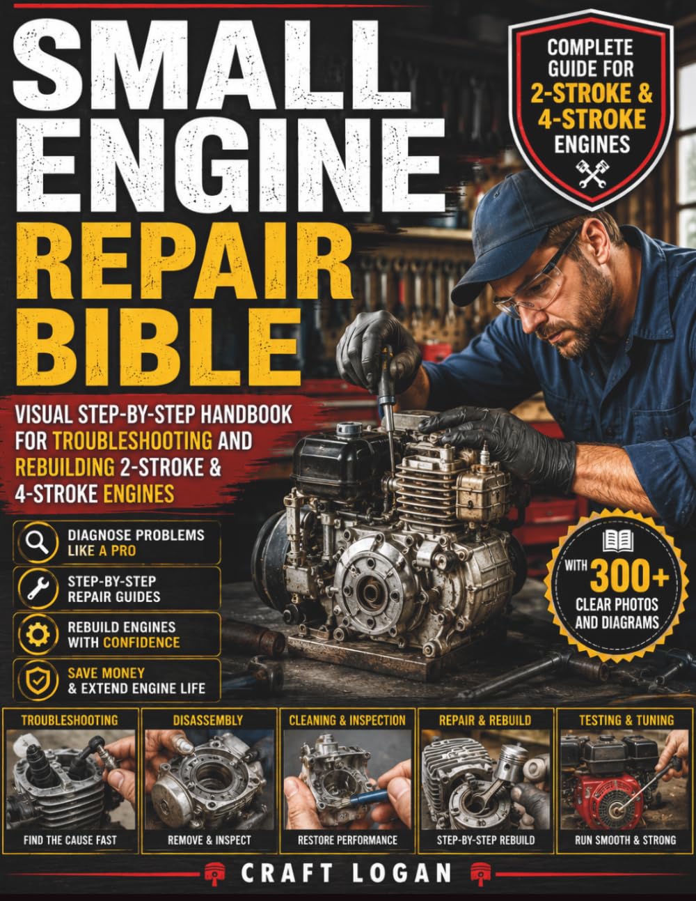 Small Engine Repair Bible: Visual Step-by-Step Handbook for Troubleshooting and Rebuilding 2-Stroke & 4-Stroke Engines
