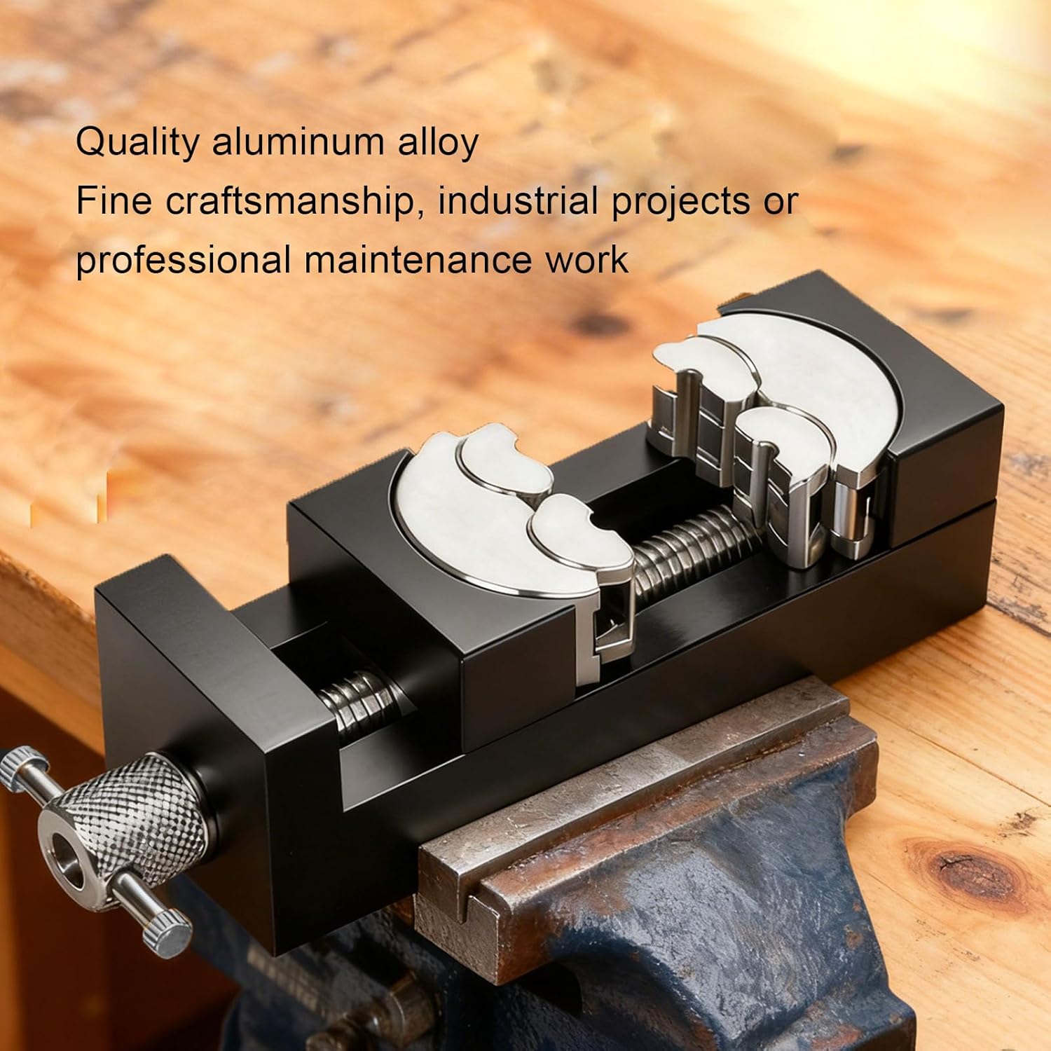 ASHATA Mini Table Vice, Mini Bench Clamp, Small Work Clamp for Repair Tool for Drill Press Bench Heavy Duty Self Adjusting Aluminum Alloy, for DIY Projects and Multifunctional Use
