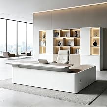 79" Executive L-Shaped Desk, 2" Top, Wireless Charging, Left Return