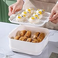 Vista 9 de Microwave Steamer with Lid and Tray, Vegetables Steamer for Microwave Bowl, Microwavable Cookware Supplies (1 - Layer)