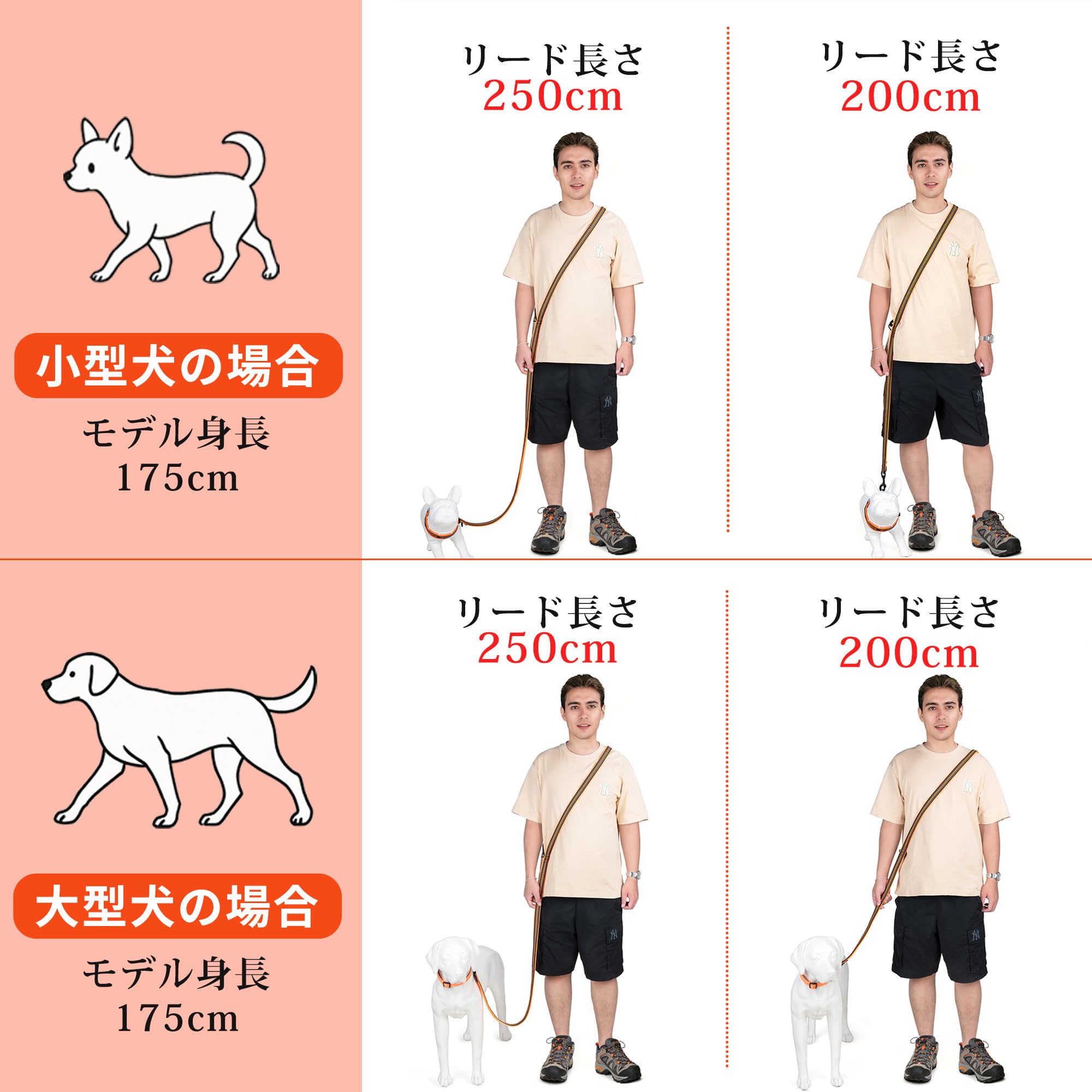 Amazon | 犬 リード ショルダー ダブル 2頭引き 多機能 小型犬 中型犬