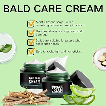 2PCS Mattifying Bald Head Cream, Bald Head Moisturiser for Men