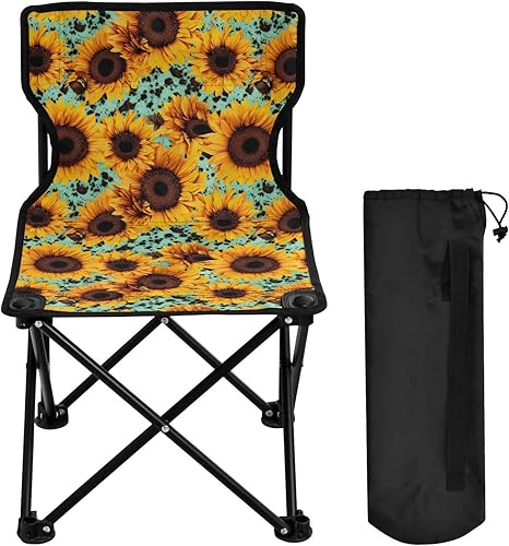 Outdoor Folding Sunflower Green Leopard Camping Chairs for Adults Portable Camping Chair Lightweight Lawn Chair 202a3757