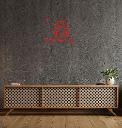 Miniatura 8 de Owl Bird in Tree Branch Moon for Hood Decor Removable Stylish Sticker Unique Design Any Vehicle tk50 (36in x 28in, lime green)